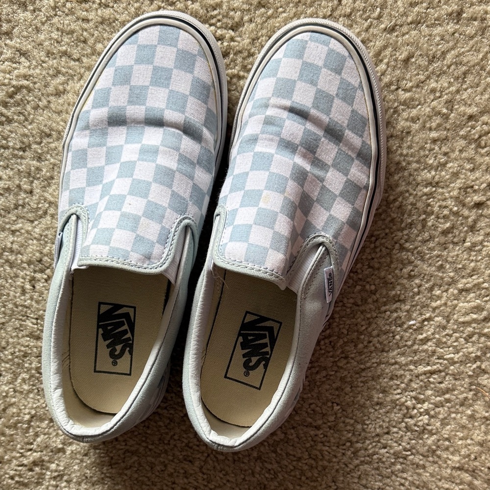 Vans Slip-On limited edition Checkered Sneakers - baby blue and White